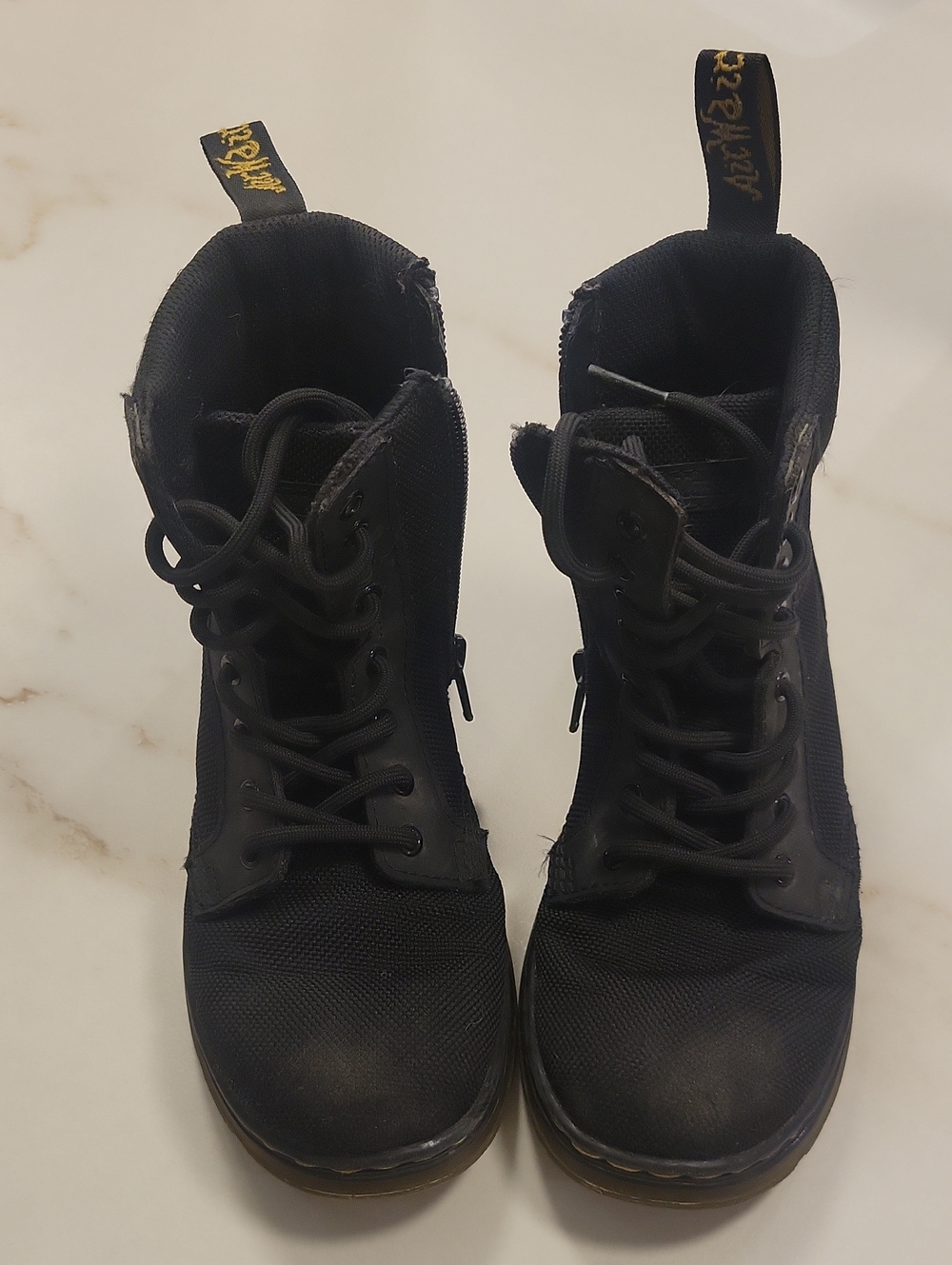 Dr. Martens kids black canvas Combs J boots sz 13 boys US